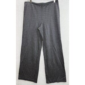 J. Jill Women's Plaid Ponte Full Length Pants Size Medium Gray Black Stretch